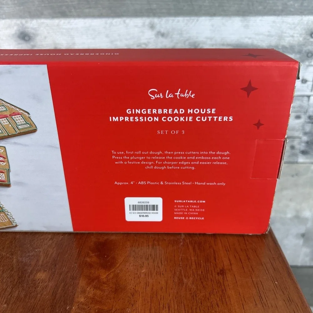 Sur La Table Gingerbread House Impression Cookie Cutters Set Of Three
